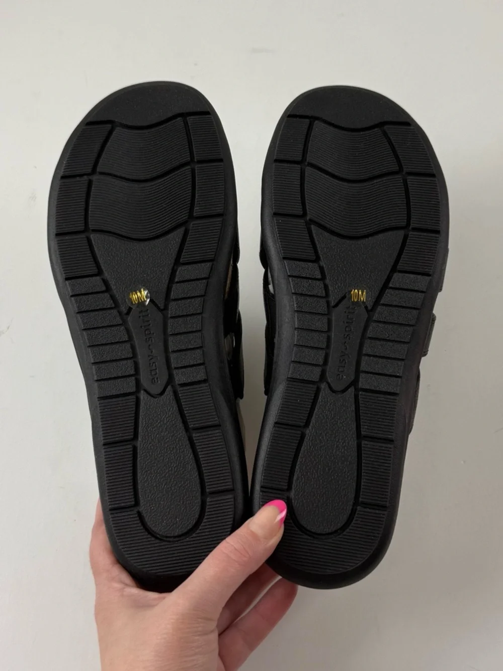 Easy Spirit Westly Strappy Slip-On Sandals Womens 10M Black Smooth NWT